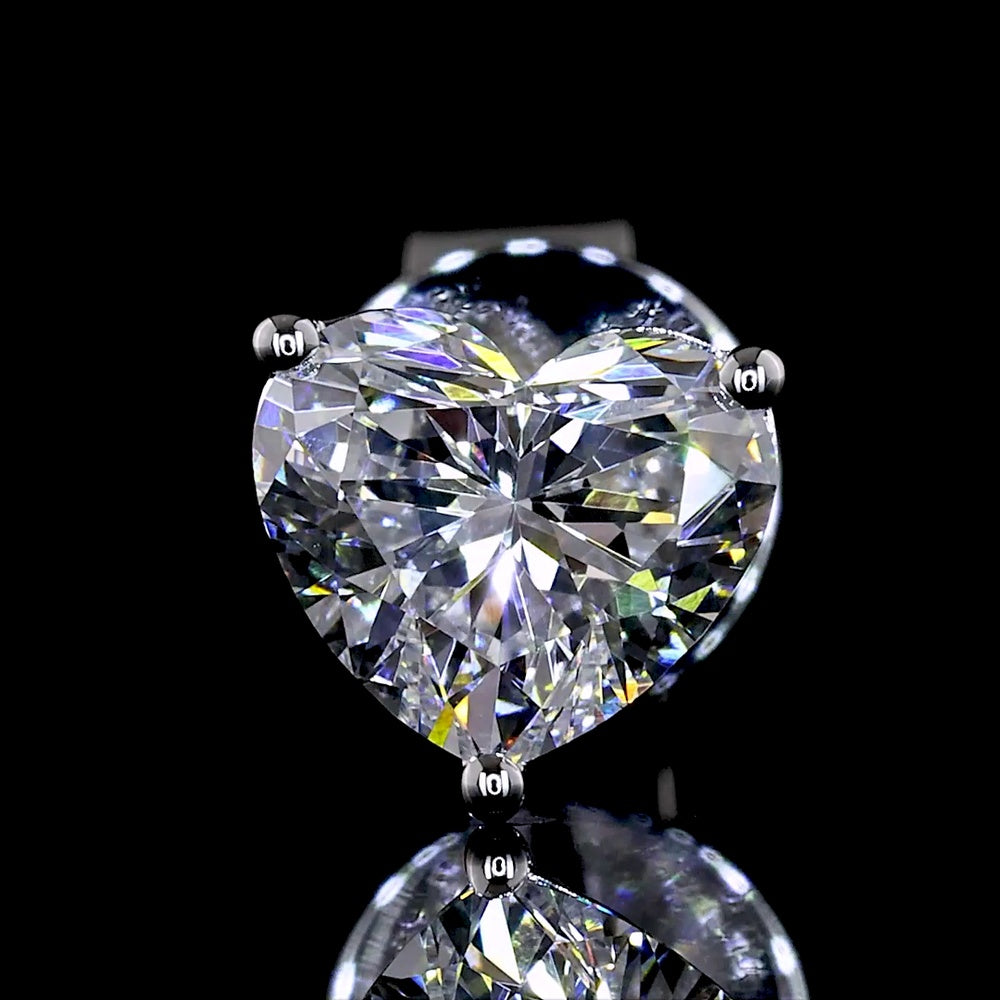 14K White Gold Heart Shaped Martini Stud Earrings with Lab Diamonds - 1.09 Carat Total Weight (E-F Color, VS Clarity) - Covaloro Fine Jewelry