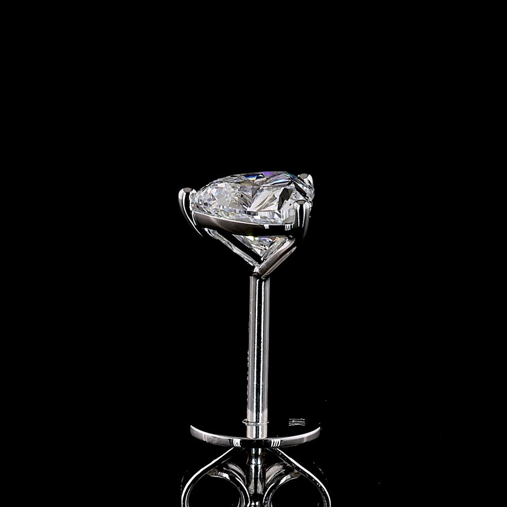 14K White Gold Heart Shaped Martini Stud Earrings with Lab Diamonds - 1.09 Carat Total Weight (E-F Color, VS Clarity) - Covaloro Fine Jewelry