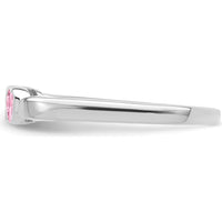 14K White Gold Heart-Shaped Pink and Blue Gemstone Ring by Oro Pregiato