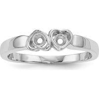 14K White Gold Heart-Shaped Pink and Blue Gemstone Ring by Oro Pregiato