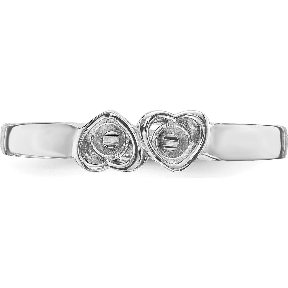 14K White Gold Heart-Shaped Pink and Blue Gemstone Ring by Oro Pregiato