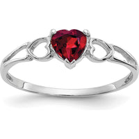 14K White Gold Heart-Shaped Rhodolite Garnet Ring with Open-Heart Design - 0.60 Carat Natural Gemstone by Oro Pregiato