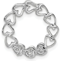 14K White Gold Heart-Shaped Ring with Aquamarine, Peridot, and Ruby Stones by Oro Pregiato