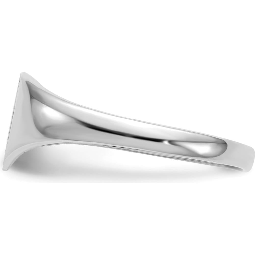 14K White Gold Heart Shaped Signet Ring with Satin Brushed Finish for Women by 0