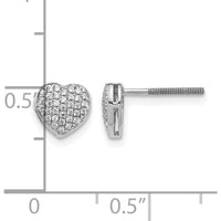14K White Gold Heart-Shaped Stud Earrings with 68 Round Diamonds - 0.003 Carat Total Diamond Weight by Monteluci Fine Jewelry