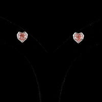 14K White Gold Heart Shaped Stud Earrings with Fancy Vivid Pink Lab Grown Diamonds - 2.10 Total Carat Weight - Covaloro Fine Jewelry