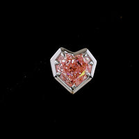 14K White Gold Heart Shaped Stud Earrings with Fancy Vivid Pink Lab Grown Diamonds - 2.10 Total Carat Weight - Covaloro Fine Jewelry
