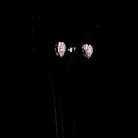 14K White Gold Heart Shaped Stud Earrings with Fancy Vivid Pink Lab Grown Diamonds - 2.10 Total Carat Weight - Covaloro Fine Jewelry