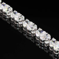 14K White Gold Heart Shaped Tennis Bracelet with East-West Set D VVS2 Lab Diamonds - 12.07 Carat Total Diamond Weight - Covaloro Fine Jewelry
