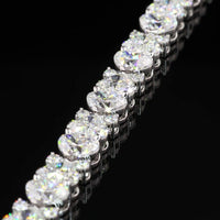14K White Gold Heart Shaped Tennis Bracelet with East-West Set D VVS2 Lab Diamonds - 12.07 Carat Total Diamond Weight - Covaloro Fine Jewelry