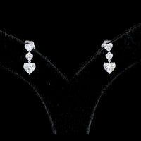 14K White Gold Heart-Shaped Three-Tier Drop Earrings with Lab Diamonds - 2.03 Carat Total Diamond Weight - Covaloro Fine Jewelry