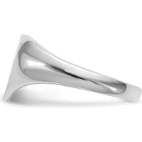 14K White Gold Heart Signet Ring with Satin Brushed Finish - 8.0x7.5mm Top by 0