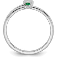 14K White Gold Heart with Birthstone Mother's Ring - Personalized Design by Oro Pregiato