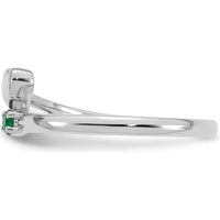14K White Gold Heart with Birthstone Mother's Ring - Personalized Design by Oro Pregiato