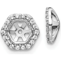 14K White Gold Hexagon Diamond Earring Jackets - 0.004 Carats Total Diamond Weight by Monteluci Fine Jewelry