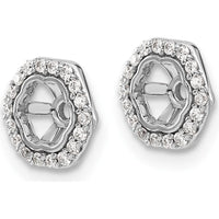 14K White Gold Hexagon Diamond Earring Jackets - 0.004 Carats Total Diamond Weight by Monteluci Fine Jewelry