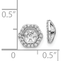14K White Gold Hexagon Diamond Earring Jackets - 0.004 Carats Total Diamond Weight by Monteluci Fine Jewelry