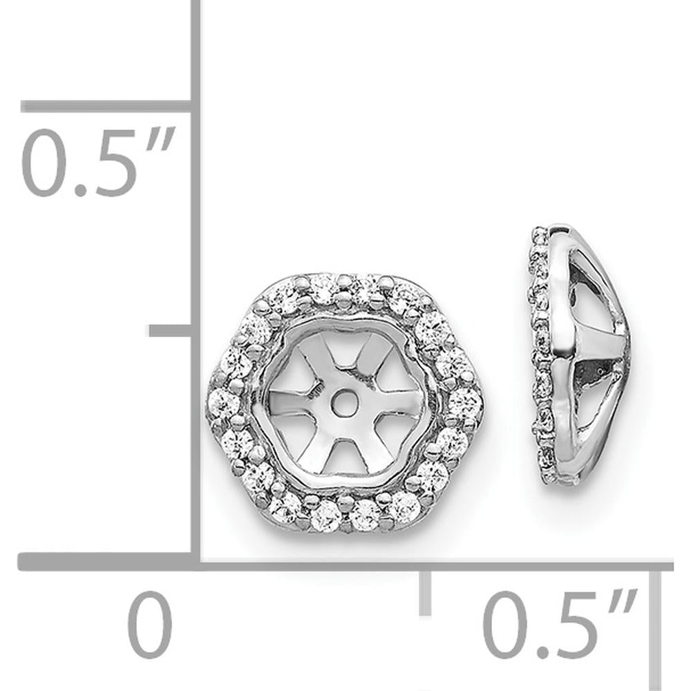14K White Gold Hexagon Diamond Earring Jackets - 0.004 Carats Total Diamond Weight by Monteluci Fine Jewelry