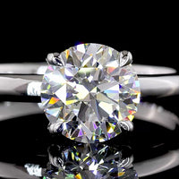 14K White Gold Hidden Halo Engagement Ring with 1.29 Carat Round Brilliant Cut Lab Diamond and Accent Stones - 1.34 Total Carat Weight - Covaloro Fine Jewelry