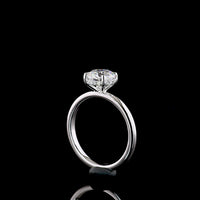 14K White Gold Hidden Halo Engagement Ring with 1.29 Carat Round Brilliant Cut Lab Diamond and Accent Stones - 1.34 Total Carat Weight - Covaloro Fine Jewelry