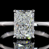 14K White Gold Hidden Halo Engagement Ring with 2.07 Carat Radiant Cut Lab Diamond & 20 Accent Diamonds - 2.16 Total Carat Weight - Covaloro Fine Jewelry