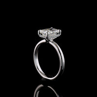 14K White Gold Hidden Halo Engagement Ring with 2.07 Carat Radiant Cut Lab Diamond & 20 Accent Diamonds - 2.16 Total Carat Weight - Covaloro Fine Jewelry