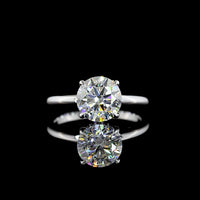 14K White Gold Hidden Halo Engagement Ring with 2.11 Carat Round Brilliant Cut Lab Diamond and 0.09 Carat Accent Diamonds - 2.2 Carat Total Diamond Weight - Covaloro Fine Jewelry