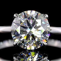 14K White Gold Hidden Halo Engagement Ring with 2.11 Carat Round Brilliant Cut Lab Diamond and 0.09 Carat Accent Diamonds - 2.2 Carat Total Diamond Weight - Covaloro Fine Jewelry