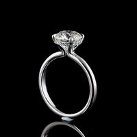 14K White Gold Hidden Halo Engagement Ring with 2.11 Carat Round Brilliant Cut Lab Diamond and 0.09 Carat Accent Diamonds - 2.2 Carat Total Diamond Weight - Covaloro Fine Jewelry