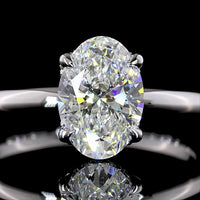 14K White Gold Hidden Halo Engagement Ring with Oval Cut Lab Diamond - 1.66 Carat Total Diamond Weight (1.57 Carat Center D VVS2) - Covaloro Fine Jewelry
