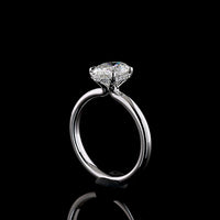 14K White Gold Hidden Halo Engagement Ring with Oval Cut Lab Diamond - 1.66 Carat Total Diamond Weight (1.57 Carat Center D VVS2) - Covaloro Fine Jewelry