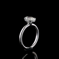14K White Gold Hidden Halo Engagement Ring with Oval Cut Lab Diamond - 1.66 Carat Total Diamond Weight (1.57 Carat Center D VVS2) - Covaloro Fine Jewelry