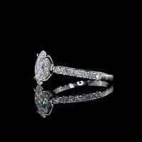 14K White Gold Hidden Halo Oval Diamond Ring with North-South Prong Setting - 2.54 Carat Total Weight (2.03 Carat D VVS2 Center Stone) - Covaloro Fine Jewelry
