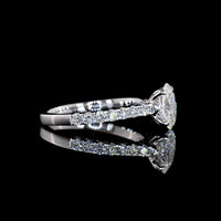 14K White Gold Hidden Halo Ring with 1.00 Carat Oval Cut Lab Diamond and 0.48 Carats of Brilliant Cut Diamonds - Total Diamond Weight 1.48 Carats, IGI Certified D VS1 - Covaloro Fine Jewelry