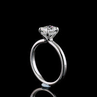 14K White Gold Hidden Halo Ring with 1.04 Carat Cushion Brilliant Cut Lab Diamond and Accent Diamonds - Total 1.09 Carats - Covaloro Fine Jewelry