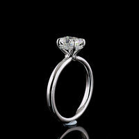14K White Gold Hidden Halo Ring with 1.04 Carat Cushion Brilliant Cut Lab Diamond and Accent Diamonds - Total 1.09 Carats - Covaloro Fine Jewelry