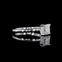 14K White Gold Hidden Halo Ring with 1.05 Carat Princess Cut Lab Diamond and 0.05 Carat Brilliant Cut Accent Stones - IGI Certified E VVS2 - Covaloro Fine Jewelry