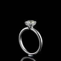 14K White Gold Hidden Halo Ring with 1.05 Carat Round Brilliant Cut Lab Diamond (D VVS2) and 0.06 Carat Diamond Accents - 1.11 Carat Total Diamond Weight - Covaloro Fine Jewelry
