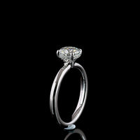 14K White Gold Hidden Halo Ring with 1.05 Carat Round Brilliant Cut Lab Diamond (D VVS2) and 0.06 Carat Diamond Accents - 1.11 Carat Total Diamond Weight - Covaloro Fine Jewelry