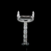 14K White Gold Hidden Halo Ring with 1.30 Carats Antique Cushion Cut Lab Diamond and 0.29 Carats Round Brilliant Accents - 1.59 Total Carat Weight - Covaloro Fine Jewelry