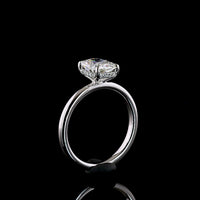 14K White Gold Hidden Halo Ring with 1.39 Carat Cushion Brilliant Lab Diamond and 0.06 Carat Accent Diamonds - 1.45 Total Carat Weight - Covaloro Fine Jewelry