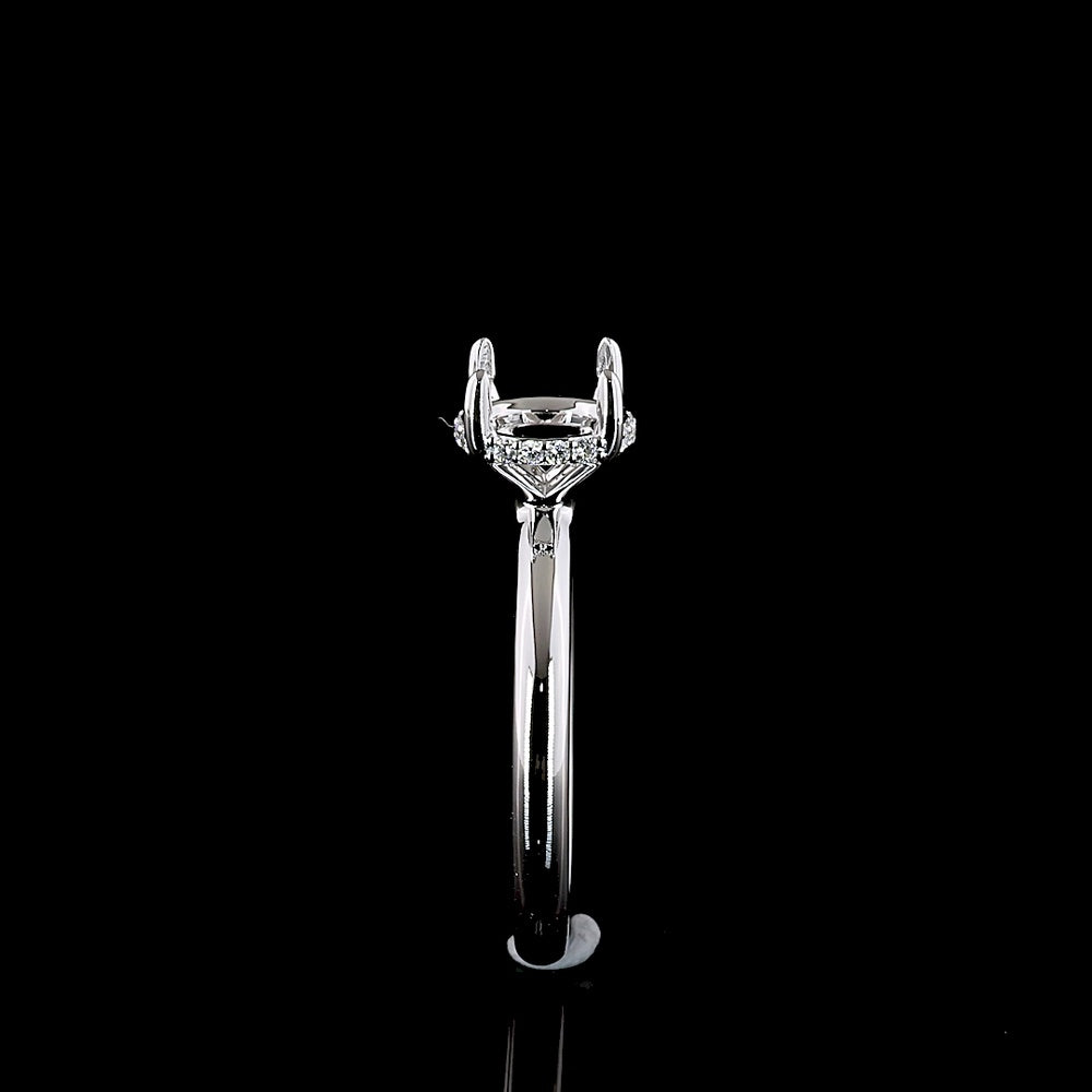 14K White Gold Hidden Halo Ring with 1.50 Carat D VVS2 Round Brilliant Lab Diamond and 0.07 Carat E VS1 Diamond Accents - 1.57 Total Carat Weight - Covaloro Fine Jewelry