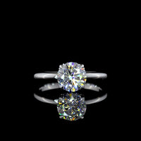 14K White Gold Hidden Halo Ring with 1.53 Carat Round Brilliant Lab Diamond (D VS1) and 0.08 Carat Diamond Accents - Total 1.61 Carats - Covaloro Fine Jewelry