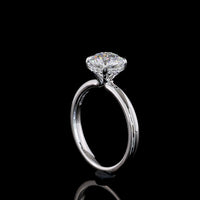 14K White Gold Hidden Halo Ring with 1.53 Carat Round Brilliant Lab Diamond (D VS1) and 0.08 Carat Diamond Accents - Total 1.61 Carats - Covaloro Fine Jewelry