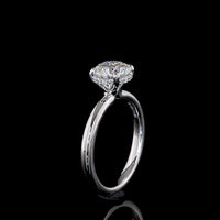 14K White Gold Hidden Halo Ring with 1.53 Carat Round Brilliant Lab Diamond (D VS1) and 0.08 Carat Diamond Accents - Total 1.61 Carats - Covaloro Fine Jewelry