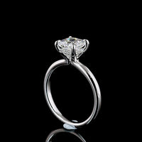 14K White Gold Hidden Halo Ring with 1.54 Carat Princess Cut Lab Diamond and 0.05 Carat Brilliant Cut Lab Diamond Accents - Total 1.59 Carats - Covaloro Fine Jewelry