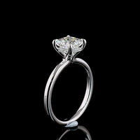14K White Gold Hidden Halo Ring with 1.54 Carat Princess Cut Lab Diamond and 0.05 Carat Brilliant Cut Lab Diamond Accents - Total 1.59 Carats - Covaloro Fine Jewelry