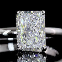 14K White Gold Hidden Halo Ring with 1.54 Carat Radiant Cut Lab Diamond and 0.08 Carat Brilliant Cut Diamond Accents - Total 1.62 Carat - Covaloro Fine Jewelry