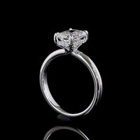 14K White Gold Hidden Halo Ring with 1.54 Carat Radiant Cut Lab Diamond and 0.08 Carat Brilliant Cut Diamond Accents - Total 1.62 Carat - Covaloro Fine Jewelry