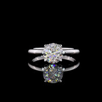 14K White Gold Hidden Halo Ring with 1.63 Carat Round Brilliant Lab Diamond (D VVS2) - IGI Certified - Covaloro Fine Jewelry